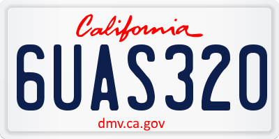 CA license plate 6UAS320