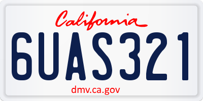CA license plate 6UAS321