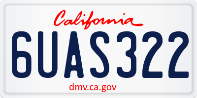CA license plate 6UAS322