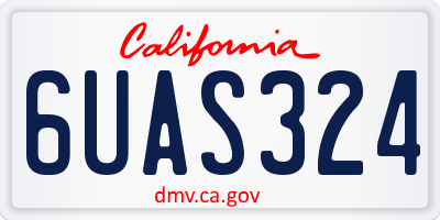 CA license plate 6UAS324