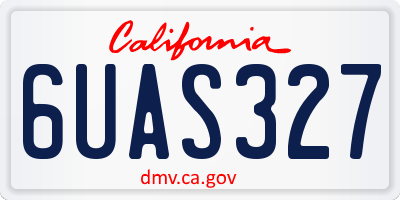 CA license plate 6UAS327