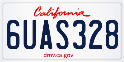 CA license plate 6UAS328