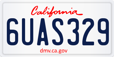 CA license plate 6UAS329