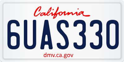 CA license plate 6UAS330