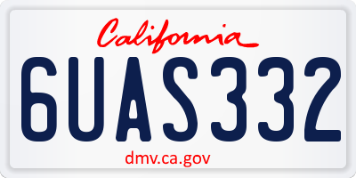 CA license plate 6UAS332