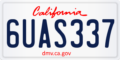 CA license plate 6UAS337
