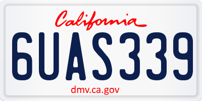 CA license plate 6UAS339