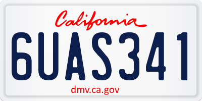 CA license plate 6UAS341