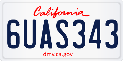 CA license plate 6UAS343