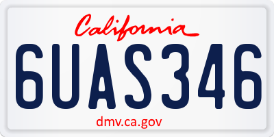 CA license plate 6UAS346