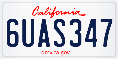 CA license plate 6UAS347