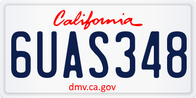 CA license plate 6UAS348