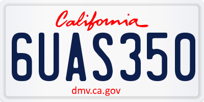 CA license plate 6UAS350