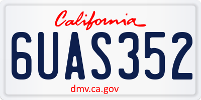 CA license plate 6UAS352