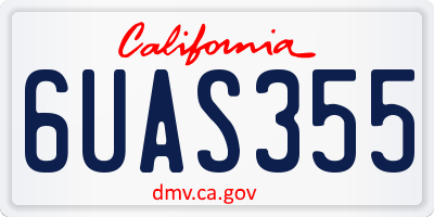 CA license plate 6UAS355