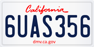 CA license plate 6UAS356