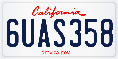 CA license plate 6UAS358