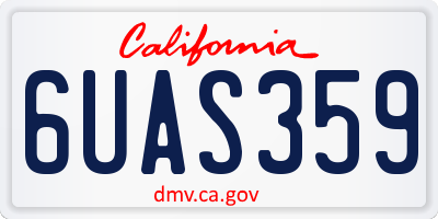 CA license plate 6UAS359