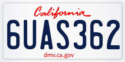 CA license plate 6UAS362
