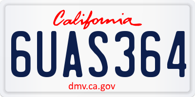 CA license plate 6UAS364