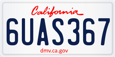 CA license plate 6UAS367