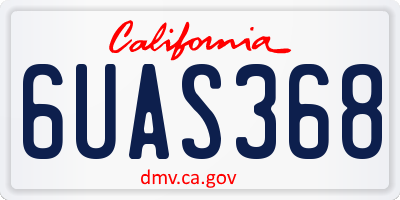 CA license plate 6UAS368