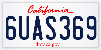 CA license plate 6UAS369