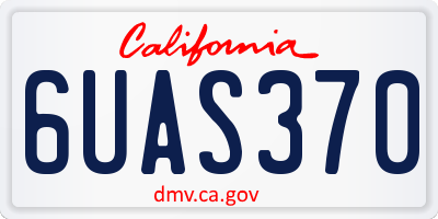 CA license plate 6UAS370