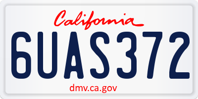 CA license plate 6UAS372