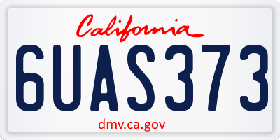 CA license plate 6UAS373