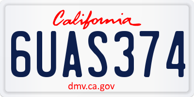 CA license plate 6UAS374