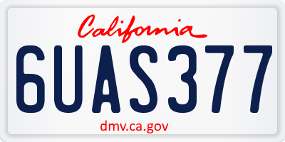 CA license plate 6UAS377