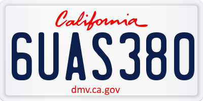 CA license plate 6UAS380
