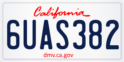 CA license plate 6UAS382