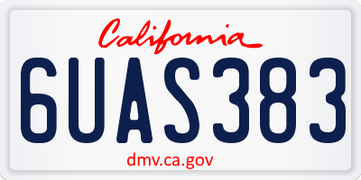 CA license plate 6UAS383