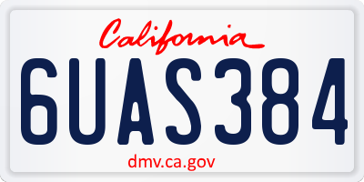 CA license plate 6UAS384