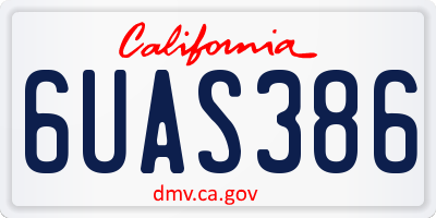 CA license plate 6UAS386