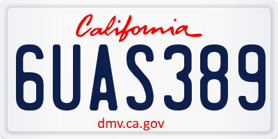 CA license plate 6UAS389