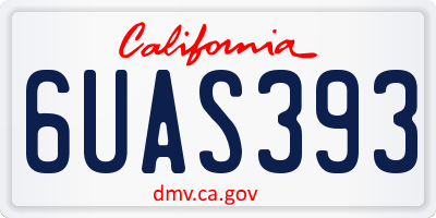 CA license plate 6UAS393