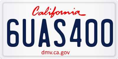 CA license plate 6UAS400