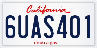 CA license plate 6UAS401