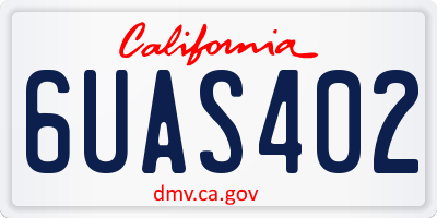 CA license plate 6UAS402