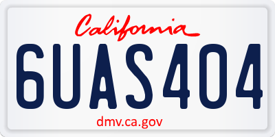 CA license plate 6UAS404