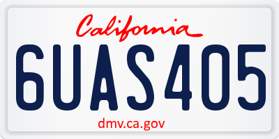 CA license plate 6UAS405