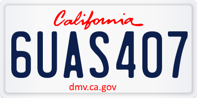 CA license plate 6UAS407