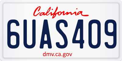 CA license plate 6UAS409