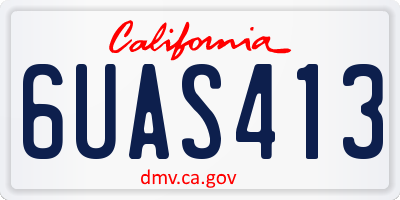 CA license plate 6UAS413