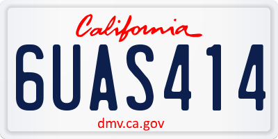 CA license plate 6UAS414
