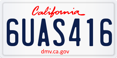 CA license plate 6UAS416