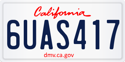 CA license plate 6UAS417